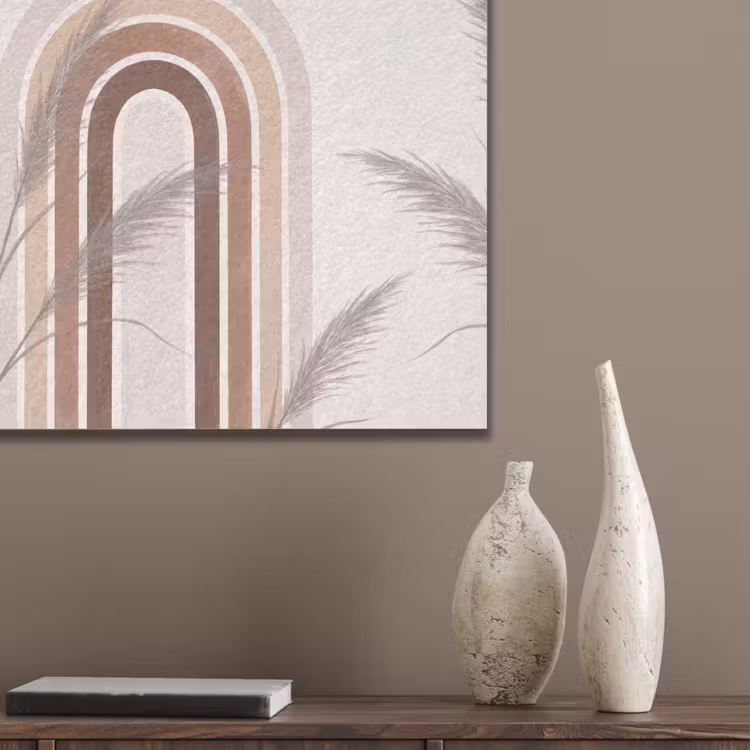 Abstract - Bogen - Plant - Boho - Beige PET vilt klein -sfeer6_closeup