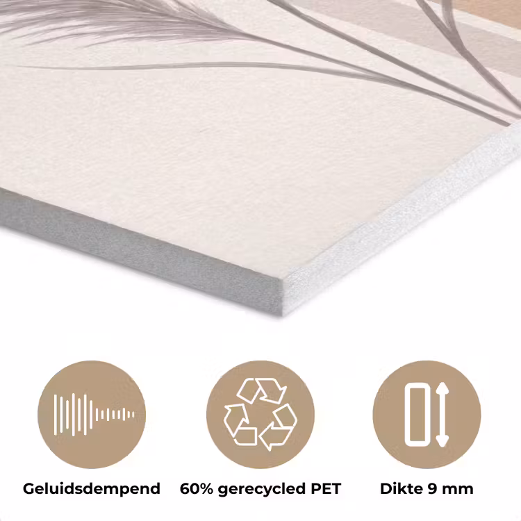 Abstract - Bogen - Plant - Boho - Beige PET vilt klein -closeup_NL