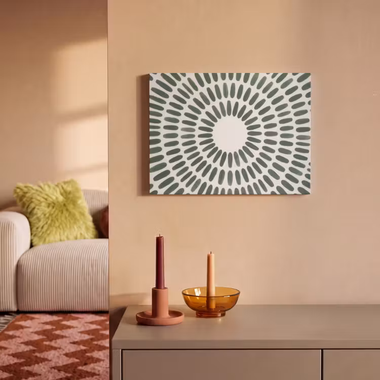 Abstract - Cirkel - Patroon - Modern - Groen PET vilt klein -sfeer1