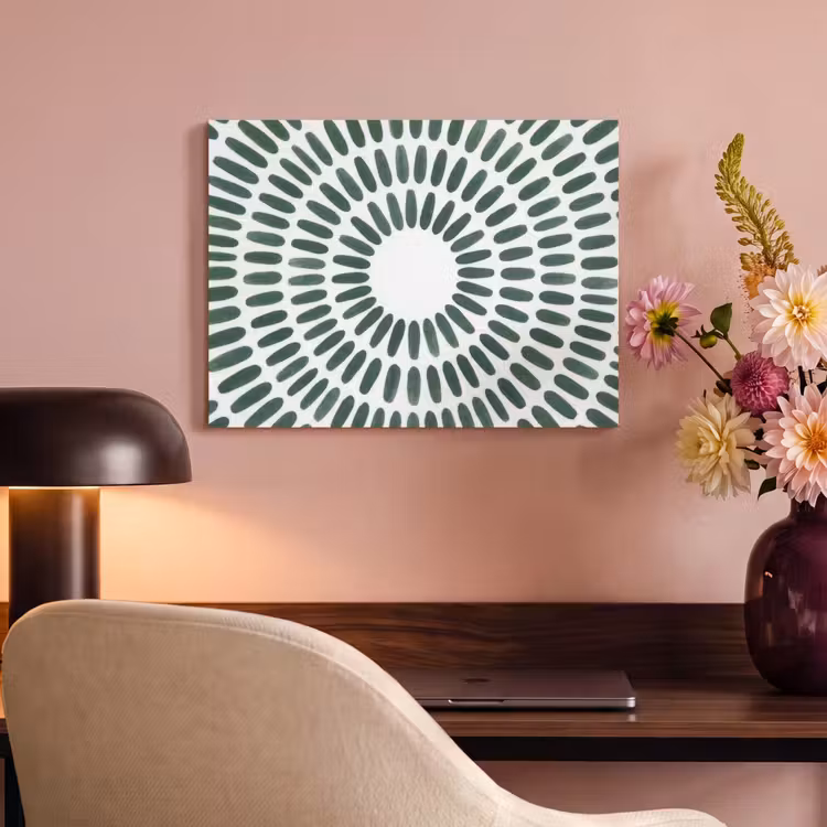 Abstract - Cirkel - Patroon - Modern - Groen PET vilt klein -sfeer3