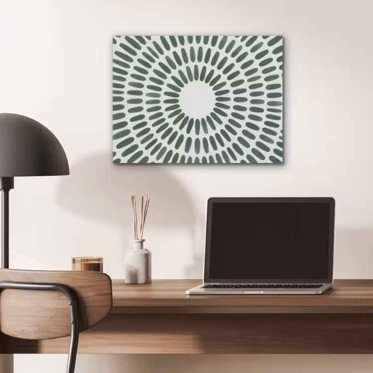 Abstract - Cirkel - Patroon - Modern - Groen PET vilt klein -sfeer5