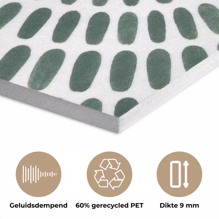Abstract - Cirkel - Patroon - Modern - Groen PET vilt klein -closeup_NL