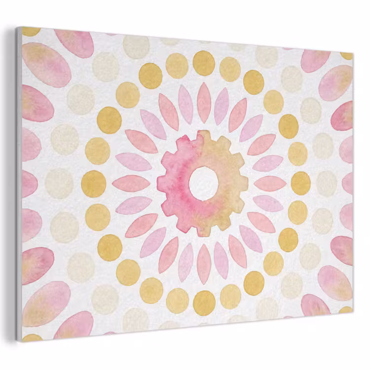 Abstract - Mandala - Kunst - Modern - Roze PET vilt klein -3d