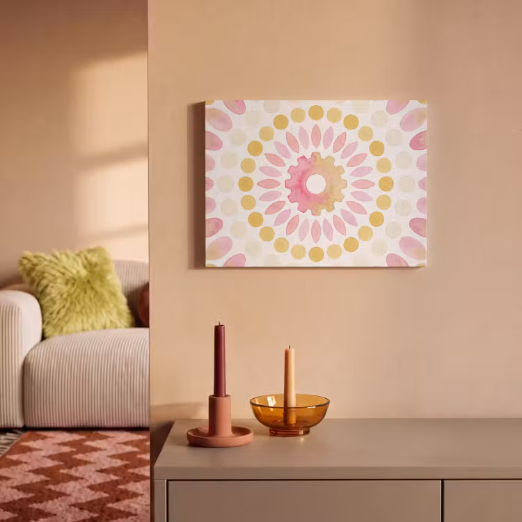 Abstract - Mandala - Kunst - Modern - Roze PET vilt klein -sfeer1