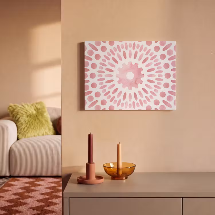 Abstract - Vormen - Patroon - Aquarel - Roze PET vilt klein -sfeer1