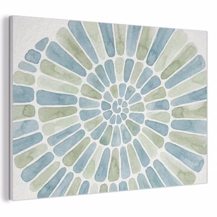 Abstract - Spiraal - Patroon - Modern - Blauw-Groen PET vilt klein -3d
