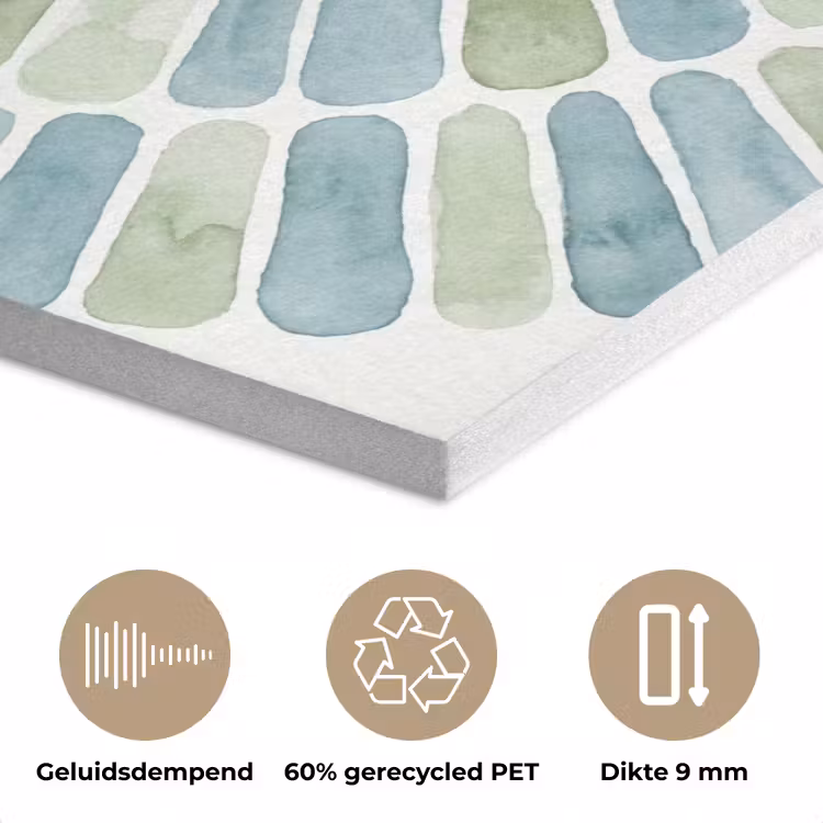 Abstract - Spiraal - Patroon - Modern - Blauw-Groen PET vilt klein -closeup_NL