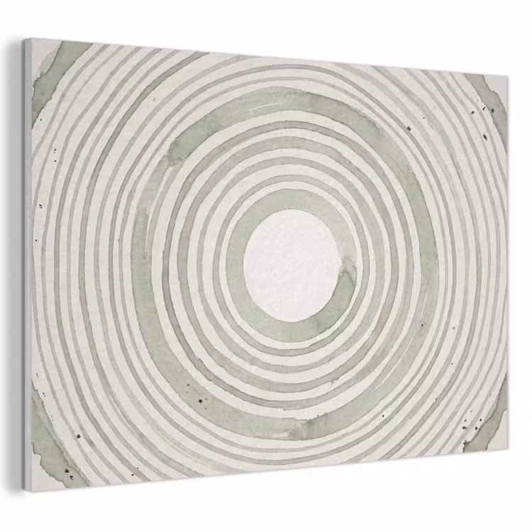Abstractie - Cirkels - Waterverf - Groen - Modern PET vilt klein -3d