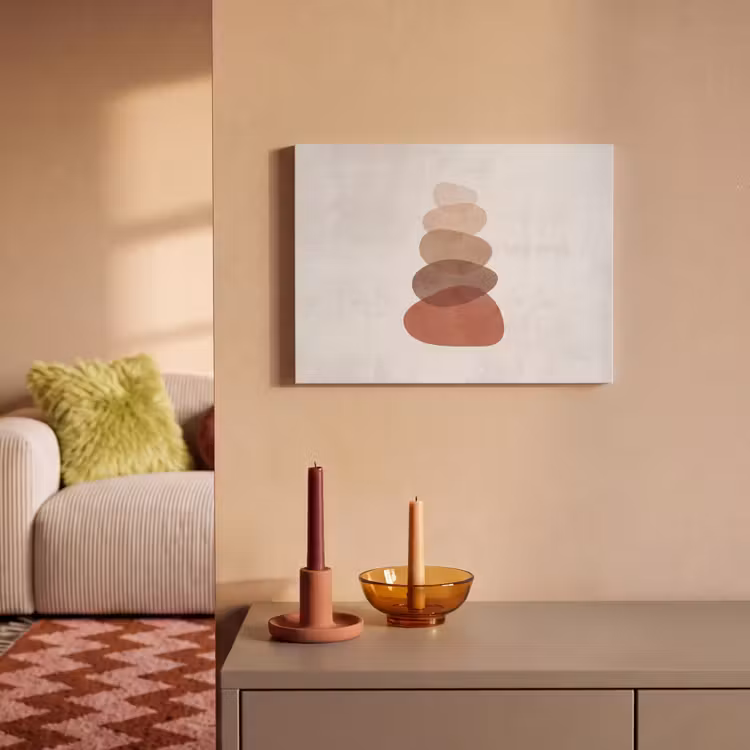 Abstractie - Gestapeld - Balans - Modern - Aardetinten PET vilt klein -sfeer1