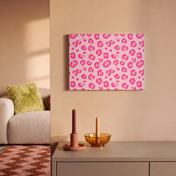 Dierenprint - Patroon - Abstract - Modern - Roze PET vilt klein -sfeer1