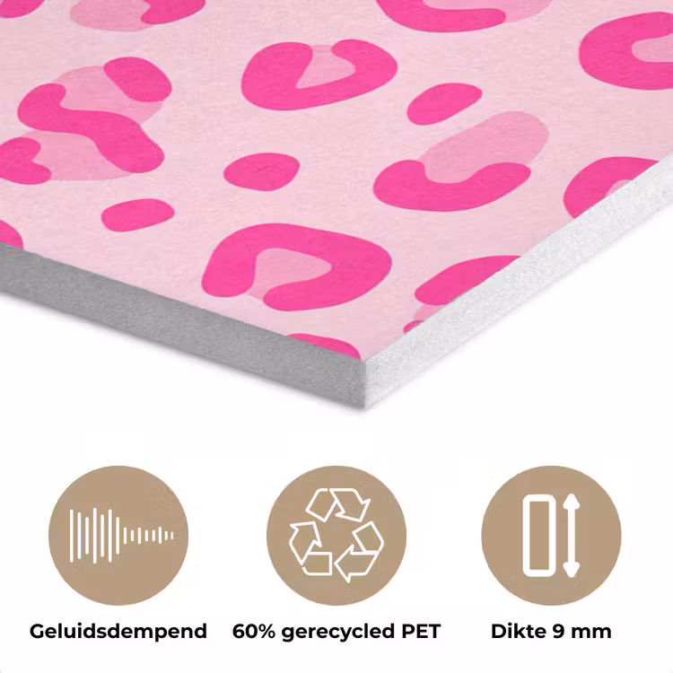 Dierenprint - Patroon - Abstract - Modern - Roze PET vilt klein -closeup_NL