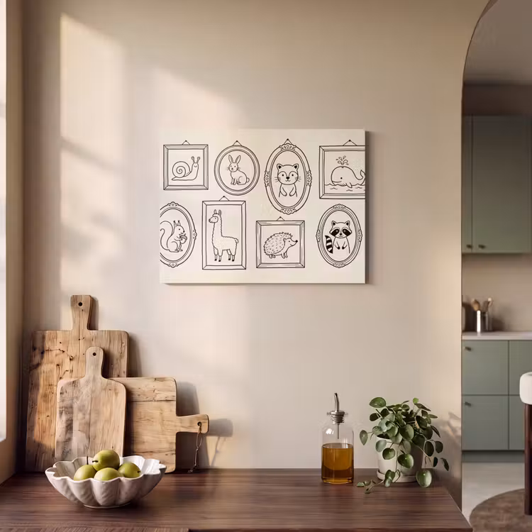 Dieren - Illustratie - Lijsten - Galerij - Speels PET vilt klein -sfeer2