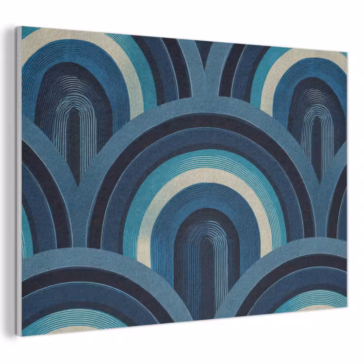 Bogen - Geometrisch - Patroon - Blauw - Retro PET vilt klein 837 -3d
