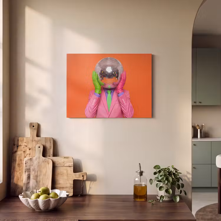 Kunst - Disco bal - Kleurrijk - Modern - Studio PET vilt klein -sfeer2