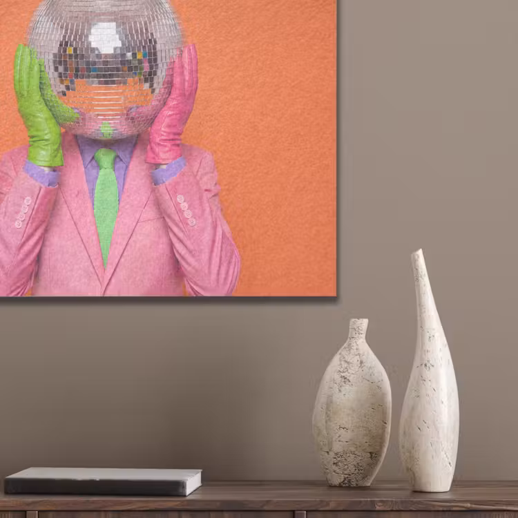 Kunst - Disco bal - Kleurrijk - Modern - Studio PET vilt klein -sfeer6_closeup