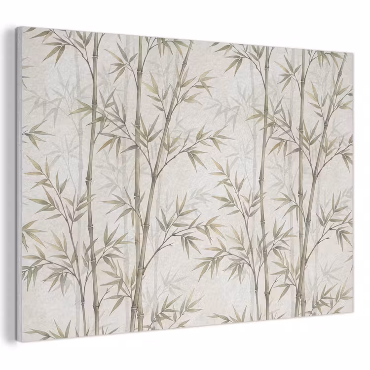 Bamboe - Bladeren - Natuur - Aquarel - Groen PET vilt klein -3d