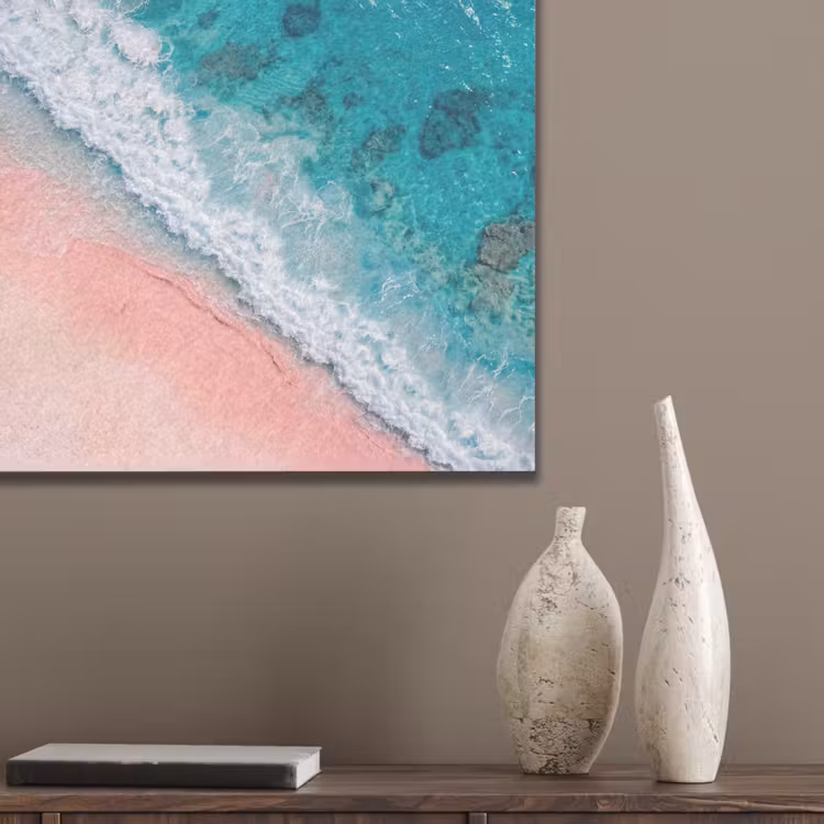 Strand - Oceaan - Golven - Roze Zand - Natuur PET vilt klein -sfeer6_closeup