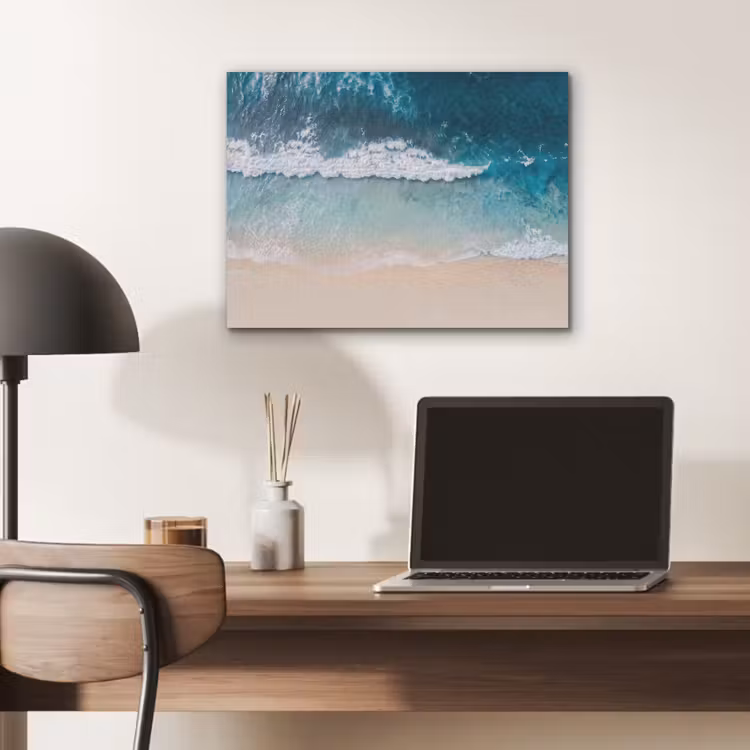 Strand - Zee - Golven - Natuur - Blauw PET vilt klein -sfeer5