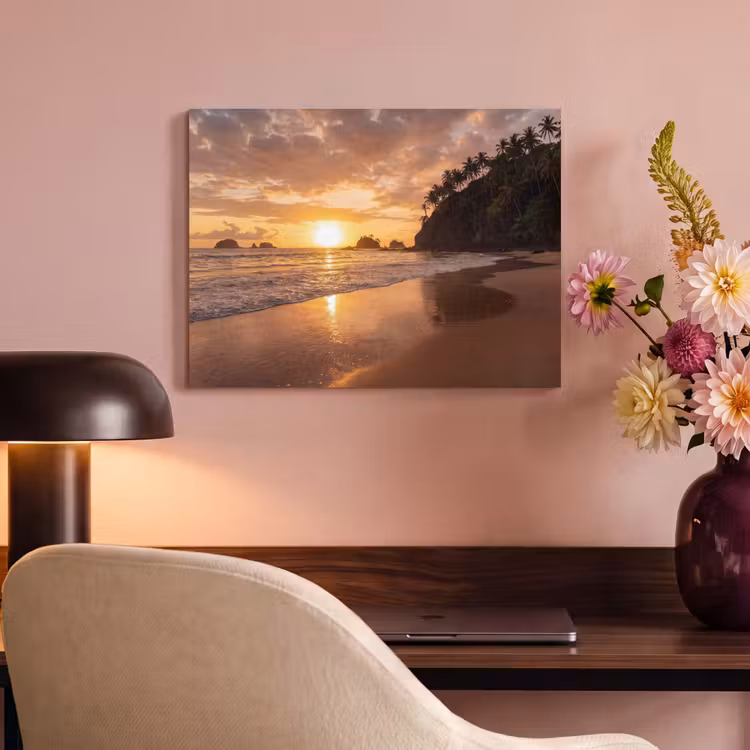 Strand - Zonsondergang - Natuur - Tropisch - Oranje PET vilt klein -sfeer3