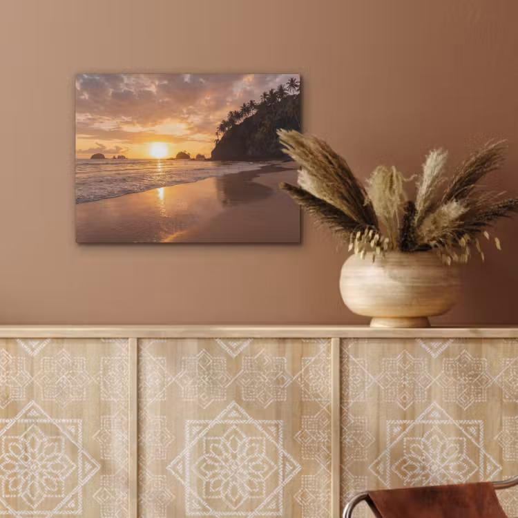 Strand - Zonsondergang - Natuur - Tropisch - Oranje PET vilt klein -sfeer4