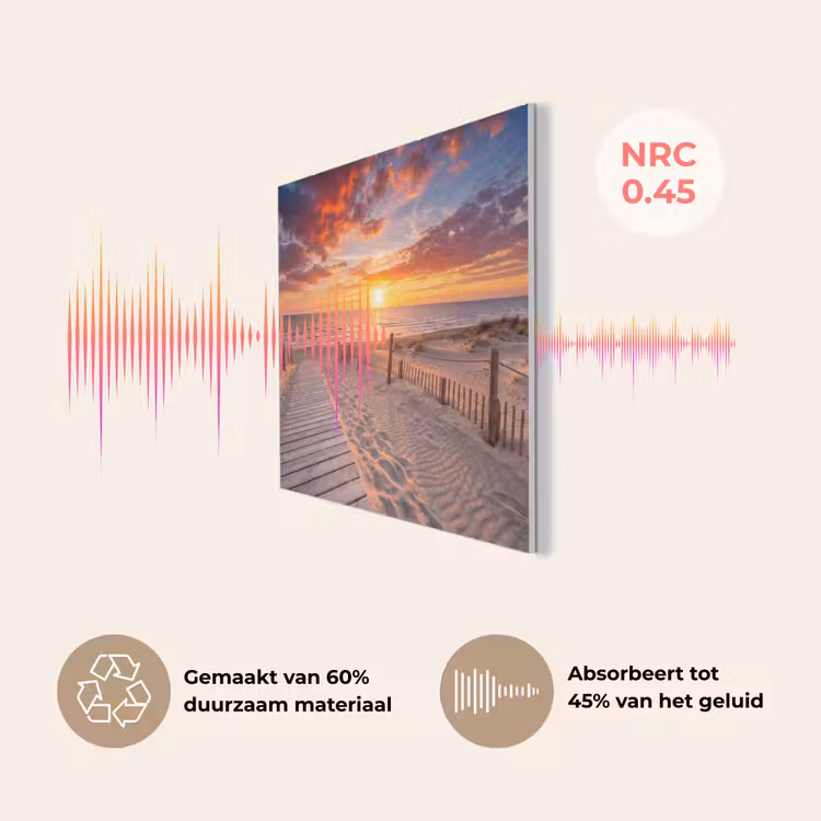 Strand - Zonsondergang - Zee - Natuur - Oranje PET vilt klein -USP_NL