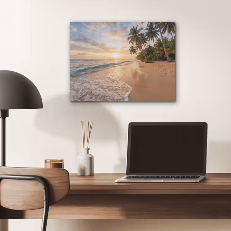 Strand - Zonsondergang - Tropisch - Natuur - Goud PET vilt klein -sfeer5