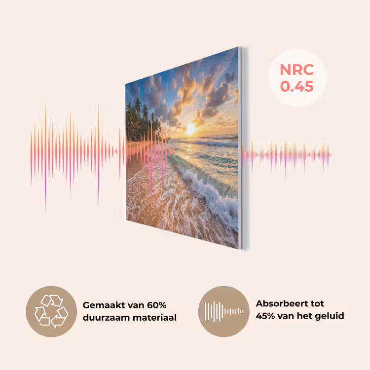 Strand - Zonsondergang - Golven - Natuur - Goud PET vilt klein -USP_NL