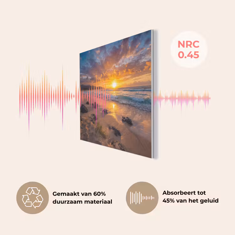 Strand - Zonsondergang - Golven - Natuur - Oranje PET vilt klein -USP_NL