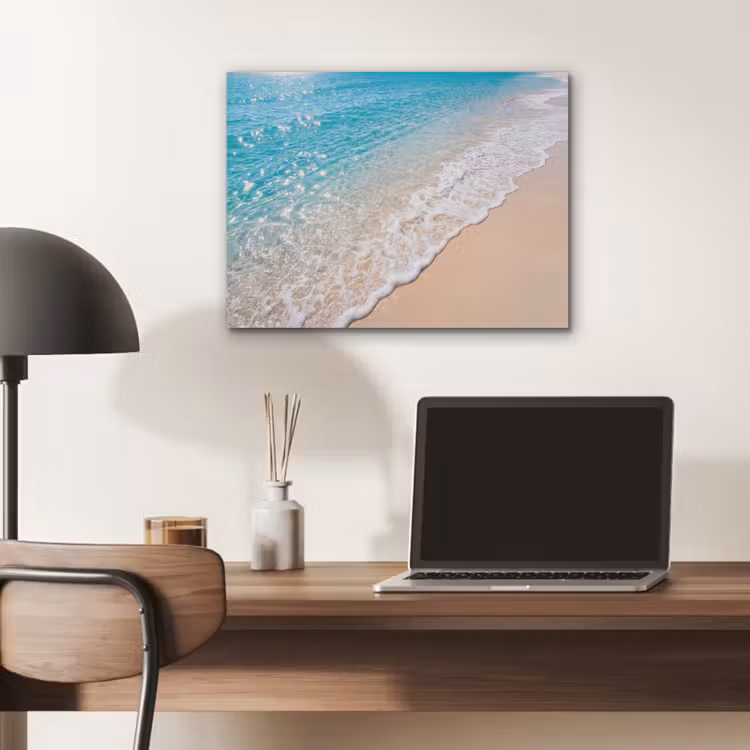 Strand - Water - Natuur - Blauw - Beige PET vilt klein -sfeer5