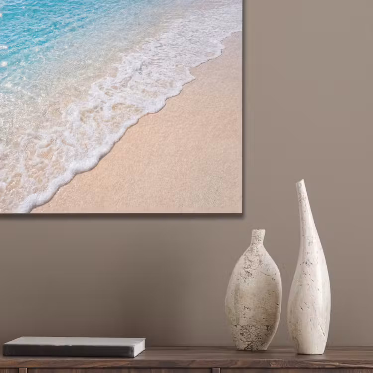 Strand - Water - Natuur - Blauw - Beige PET vilt klein -sfeer6_closeup