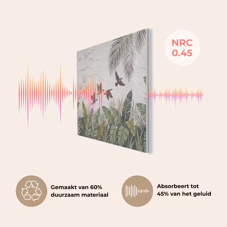 Vogel - Vliegend - Tropisch - Mozaïek - Groen PET vilt klein -USP_NL