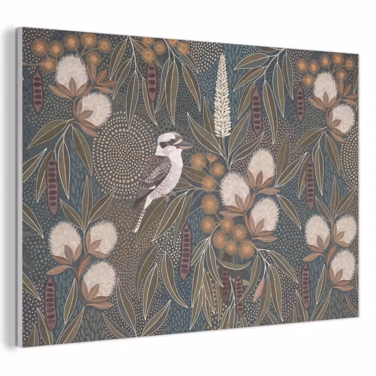Vogel - Bladeren - Natuur - Illustratie - Groen PET vilt klein -3d