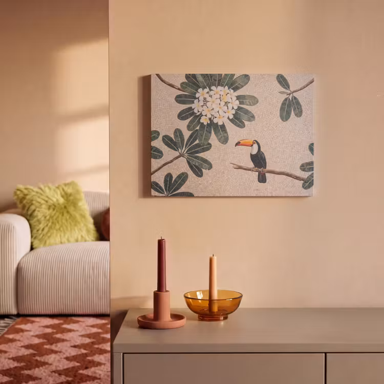 Vogel - Mozaïek - Tropisch - Natuur - Kleurrijk PET vilt klein -sfeer1