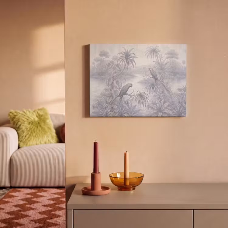 Vogel - Rivier - Tropisch - Illustratie - Blauw PET vilt klein -sfeer1