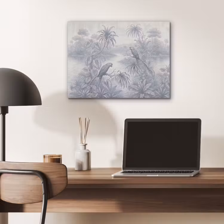 Vogel - Rivier - Tropisch - Illustratie - Blauw PET vilt klein -sfeer5
