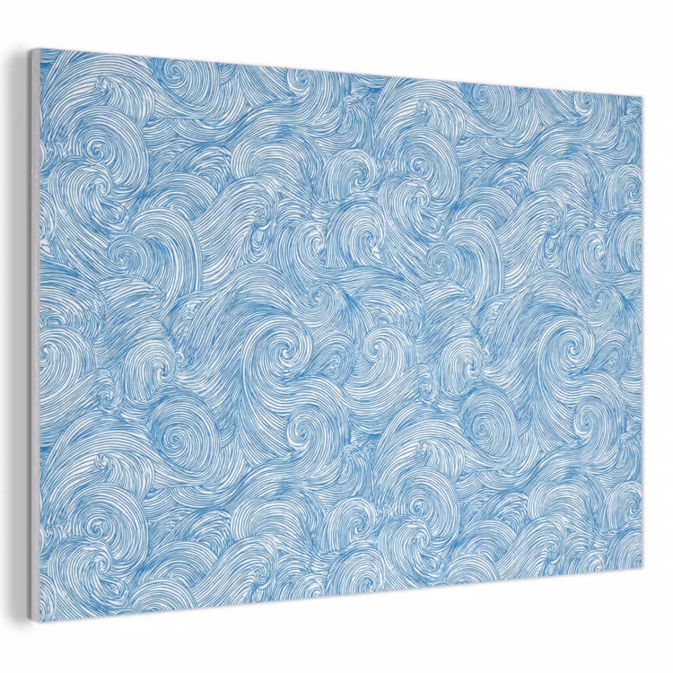 Blauw - Wit - Spiraal - Golven - Lijnen PET vilt klein 837 -3d