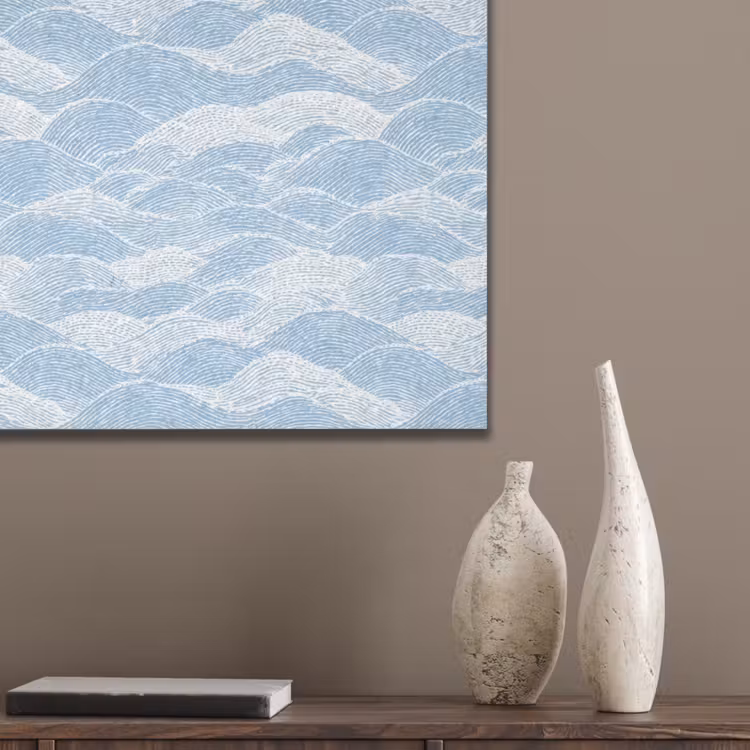 Blauw - Wit - Golven - Getekend PET vilt klein 837 -sfeer6_closeup