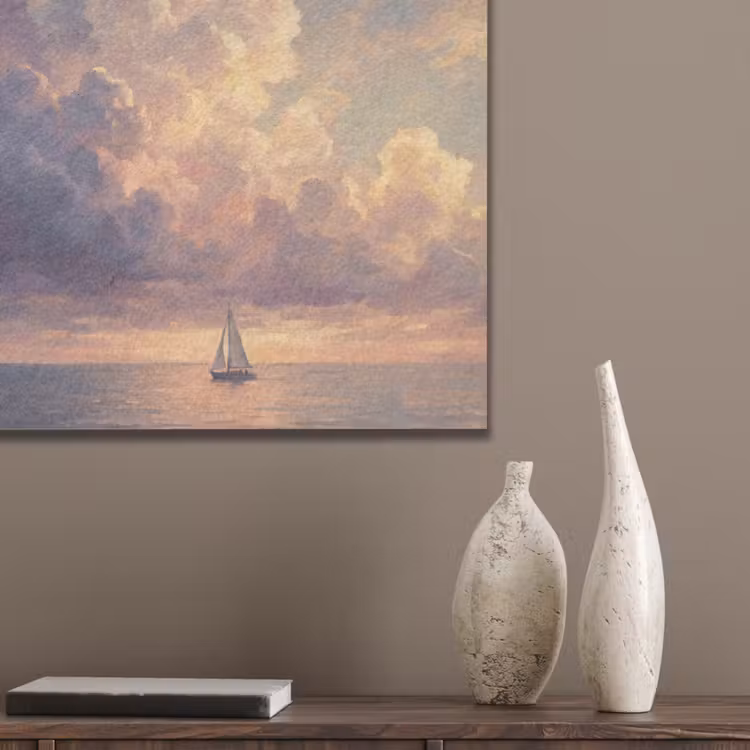 Boot - Zonsondergang - Zee - Natuur - Goud PET vilt klein -sfeer6_closeup
