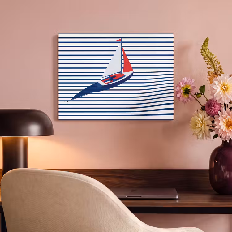 Boot - Water - Abstract - Blauw PET vilt klein -sfeer3