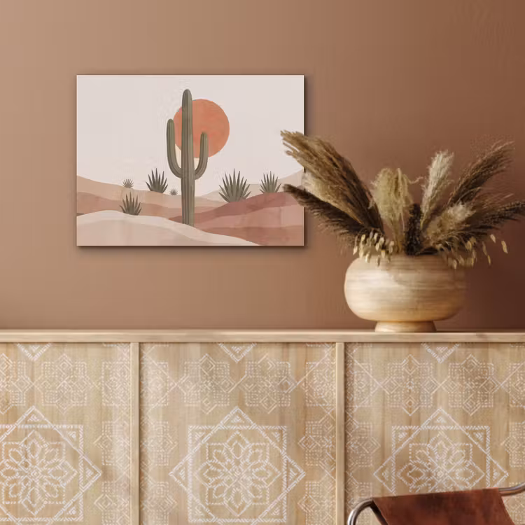 Cactus - Duinen - Modern - Landschap - Groen PET vilt klein -sfeer4