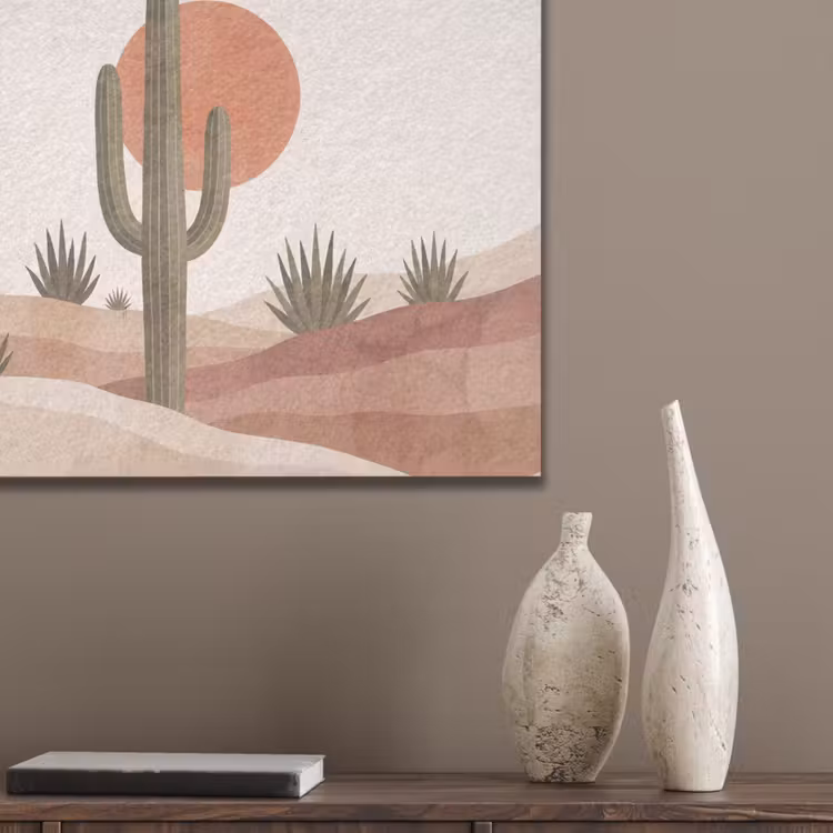 Cactus - Duinen - Modern - Landschap - Groen PET vilt klein -sfeer6_closeup