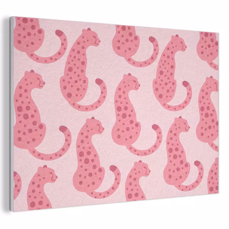 Kat - Gevlekt - Dieren - Patroon - Roze PET vilt klein -3d