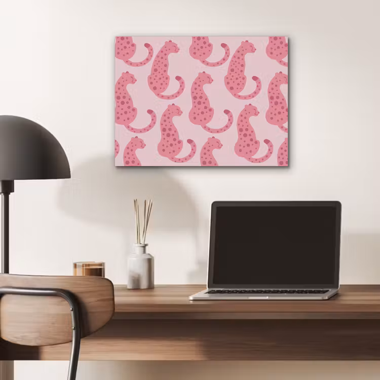 Kat - Gevlekt - Dieren - Patroon - Roze PET vilt klein -sfeer5