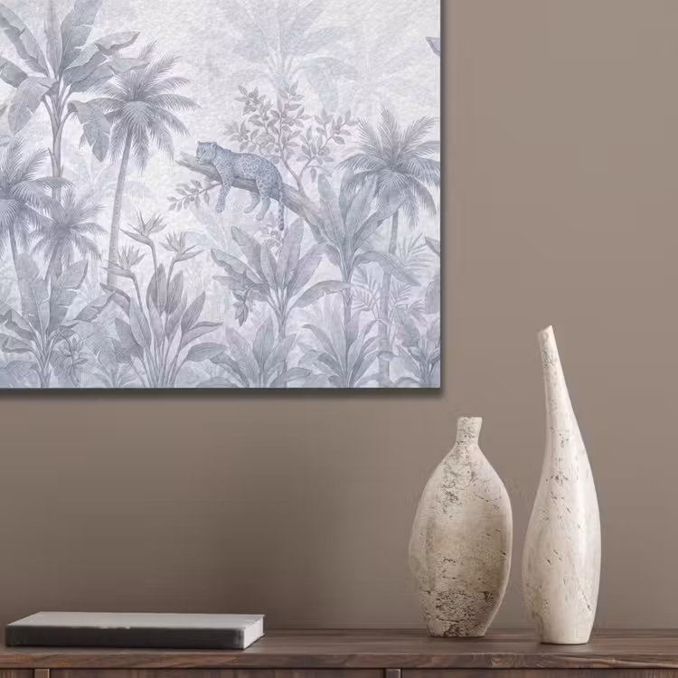 Kat - Tropisch bos - Modern - Grijs PET vilt klein -sfeer6_closeup