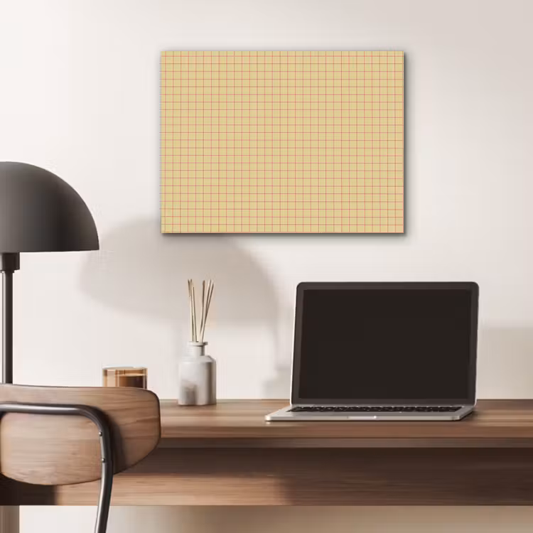 Ruitjes - Grid - Minimalistisch - Geel - Roze PET vilt klein 837 -sfeer5