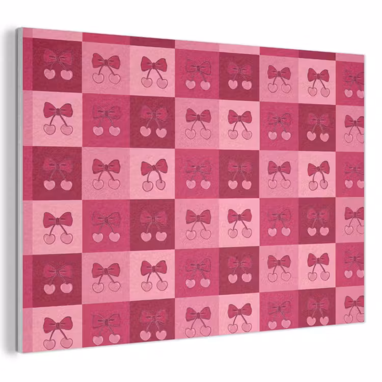 Kersen - Strikjes - Speels - Roze - Bordeaux PET vilt klein 837 -3d