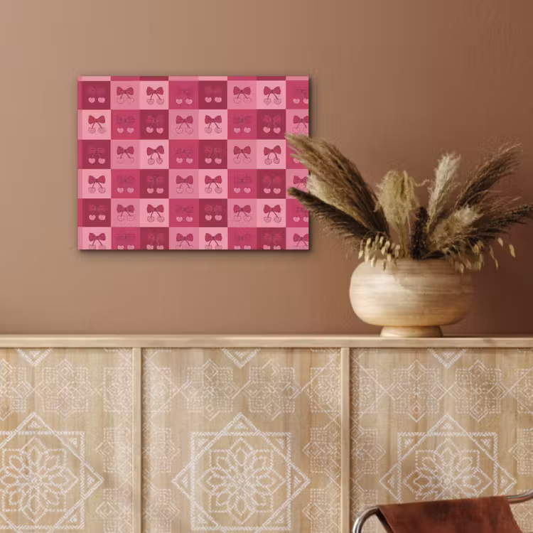 Kersen - Strikjes - Speels - Roze - Bordeaux PET vilt klein 837 -sfeer4