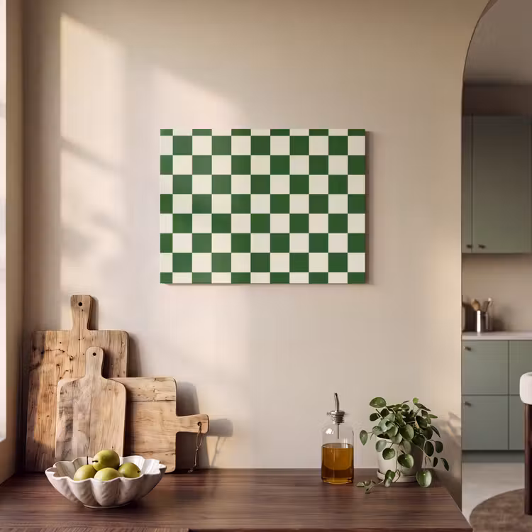 Schaakbord - Patroon - Groen PET vilt klein 837 -sfeer2