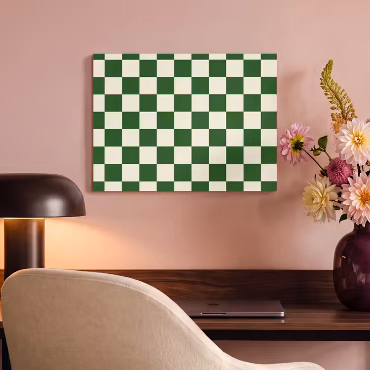 Schaakbord - Patroon - Groen PET vilt klein 837 -sfeer3