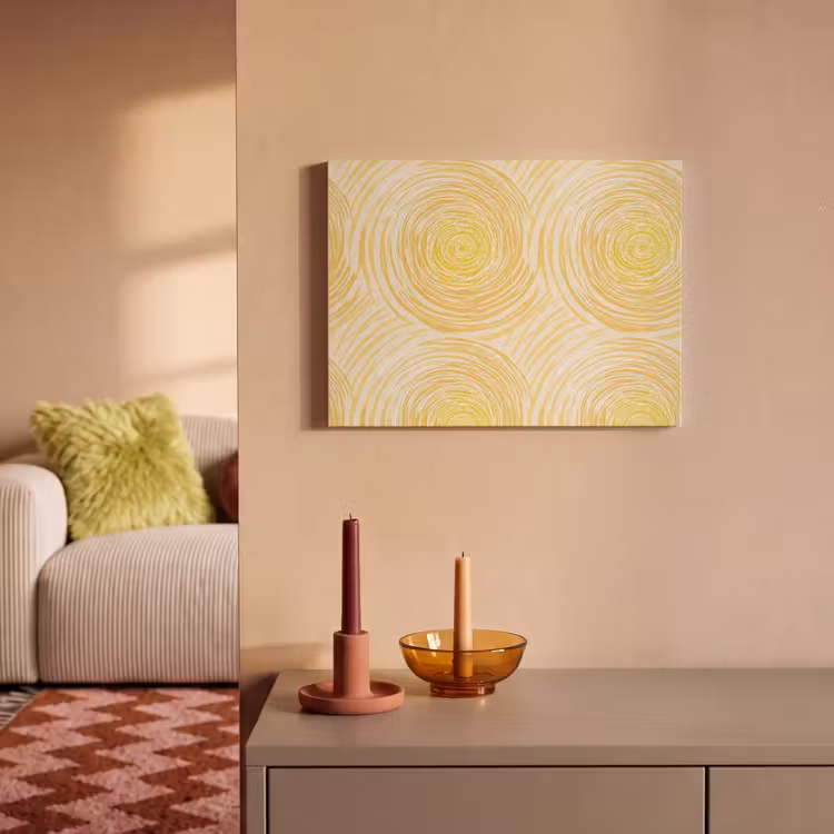 Cirkels - Abstract - Artistiek - Geel PET vilt klein 837 -sfeer1